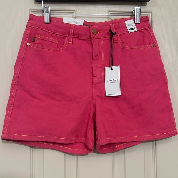 Judy Blue Pants - ♦️ Judy Blue Hight Waist Barbie Pink Denim Jean Shorts Size Large